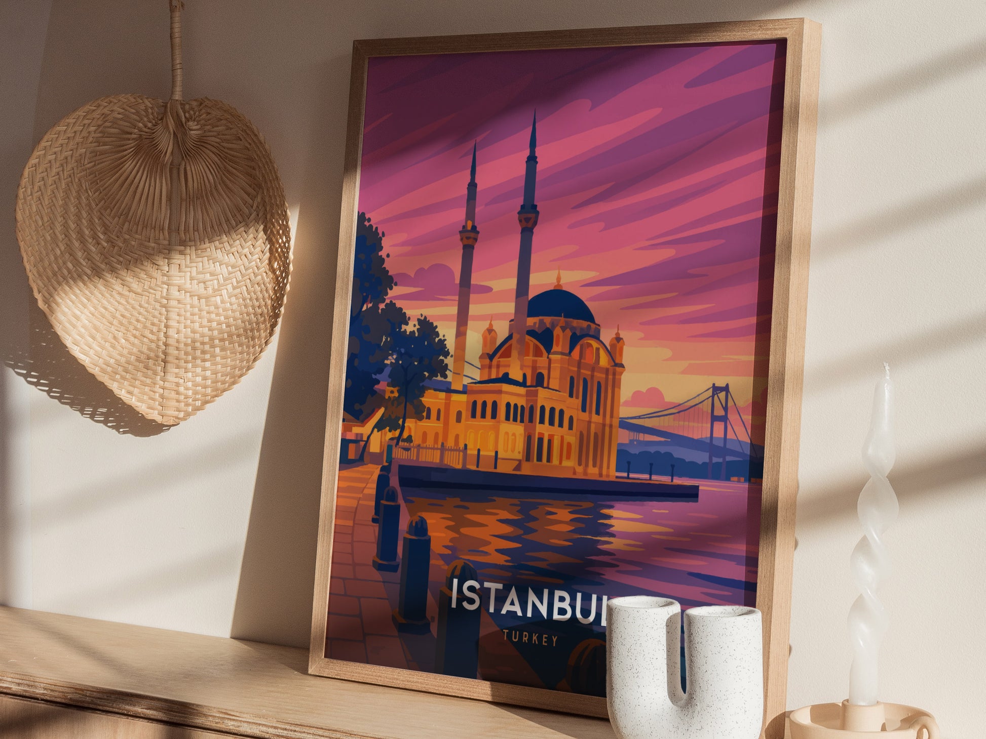 Ortakoy Mosque Istanbul Poster | Bosphorus Bridge Wall Art