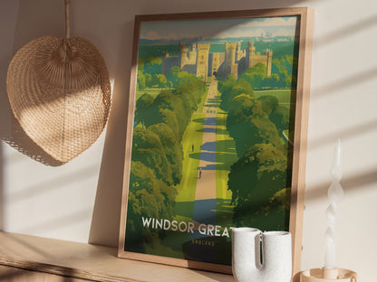 Windsor Castle Poster | England Royal Palace Great Park Wall Art Gift