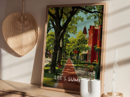 Lee's Summit Missouri Poster | Historic Downtown Wall Art Print