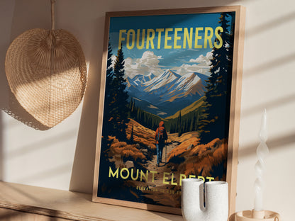 Mount Elbert Poster | Colorado Fourteener Wall Art Print