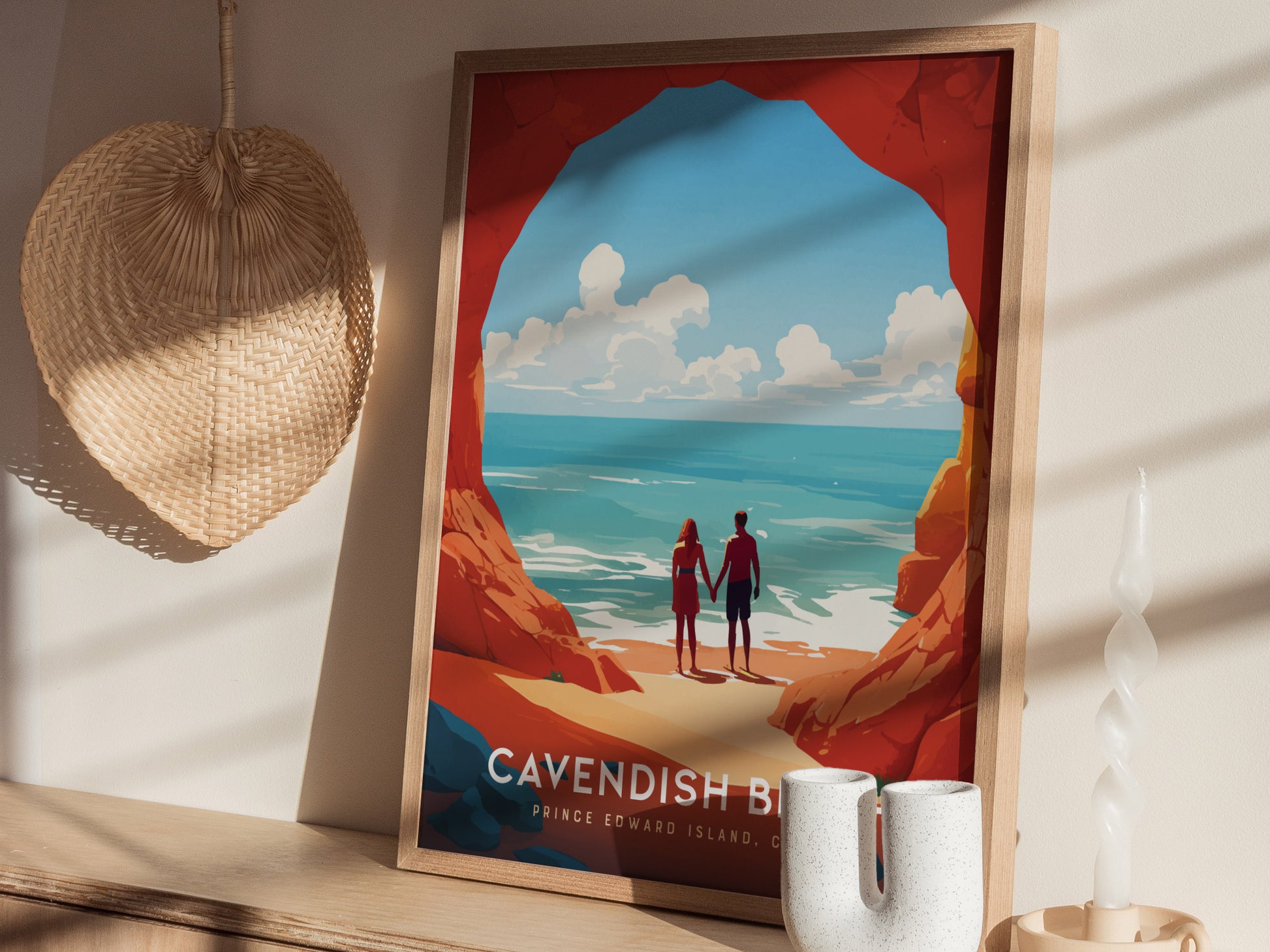 Cavendish Beach Poster | Prince Edward Island Canada Coastal Wall Art | Framed or Unframed