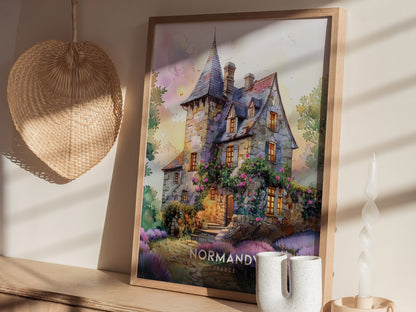 Normandy France Poster | Countryside Cottage Wall Art Print