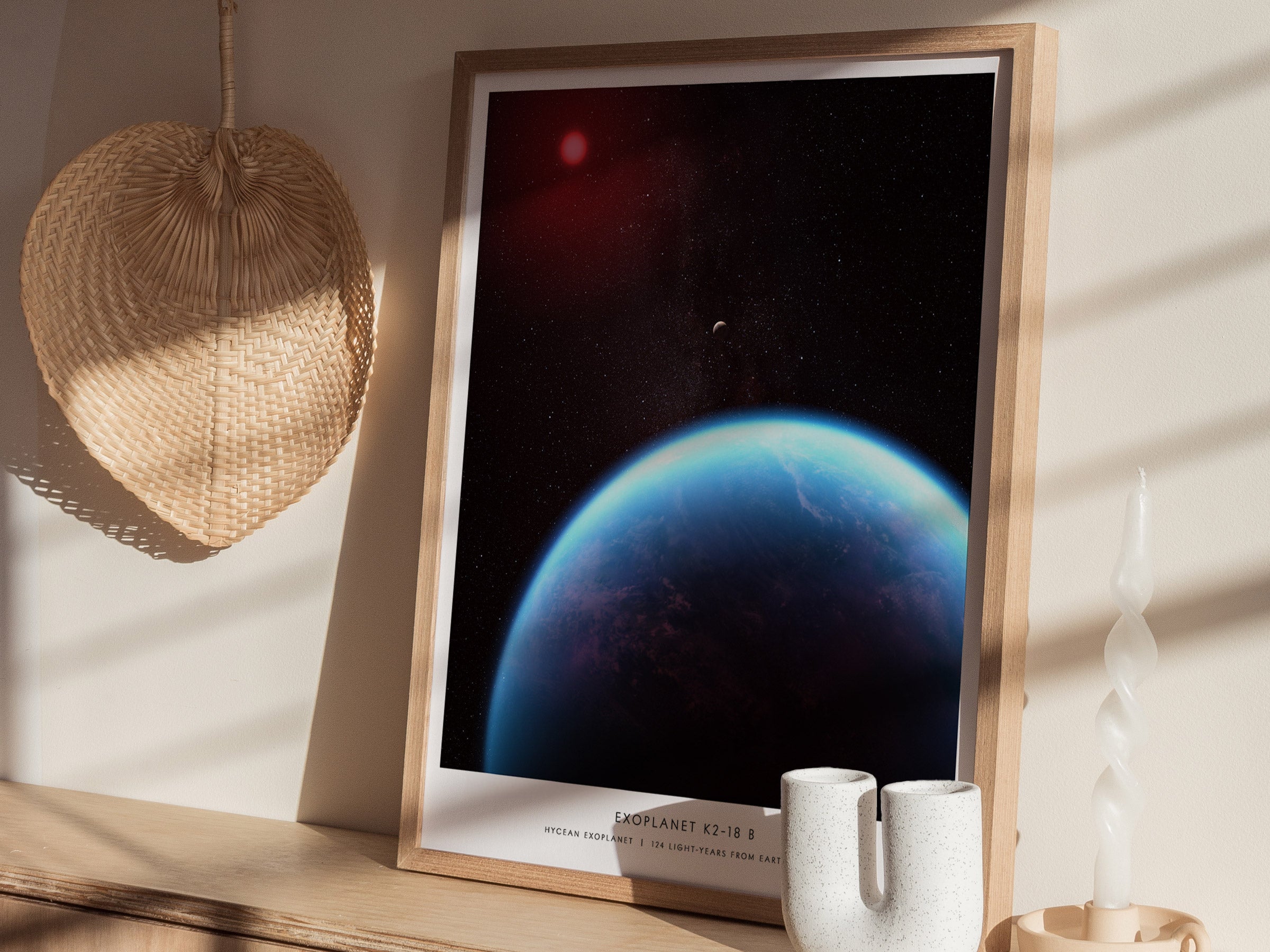 K2-18 b Exoplanet Poster | Hycean World JWST Wall Art | Swell Scenes