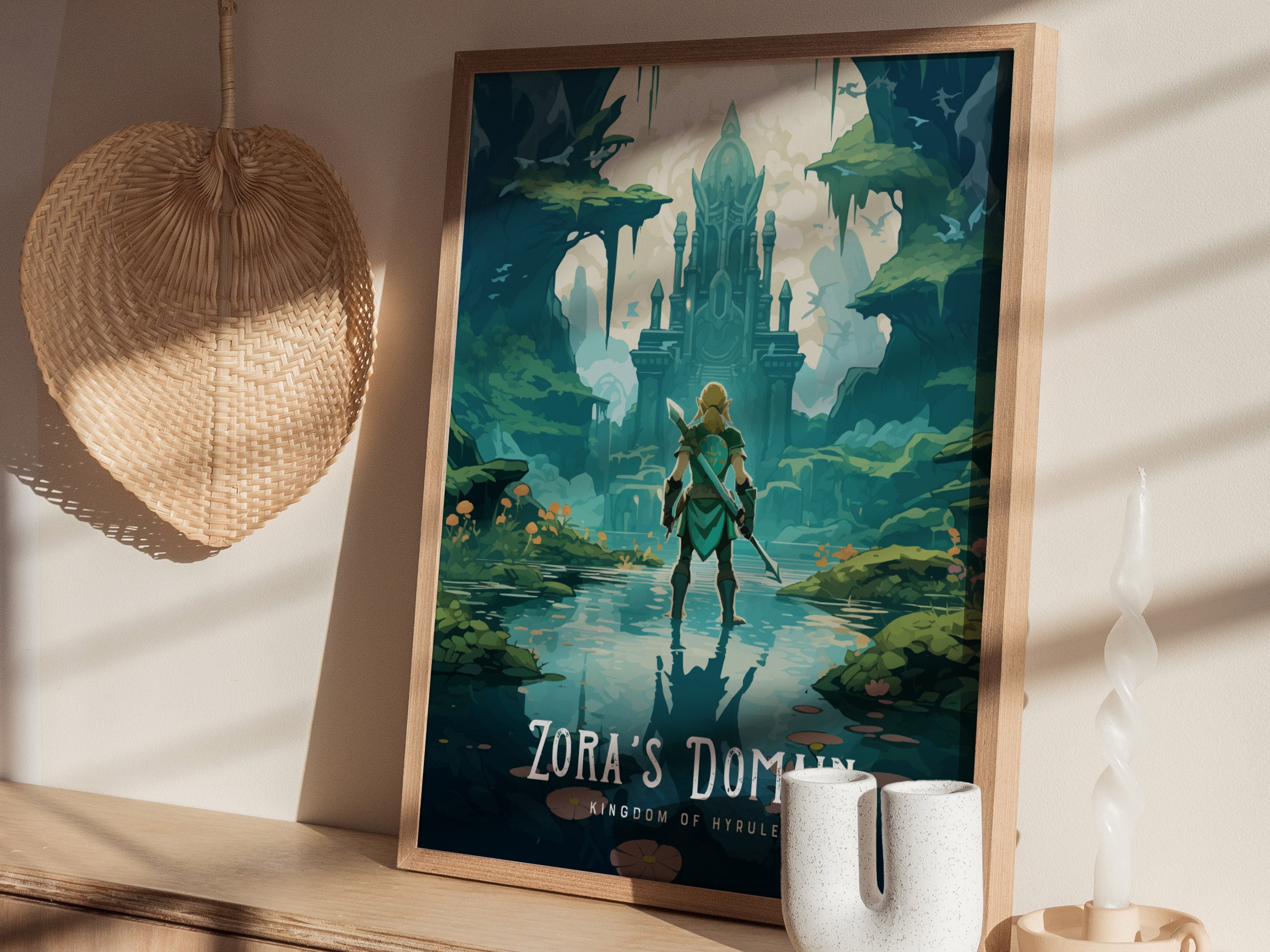 Zora's Domain Poster | Zelda BOTW Fan Art Print | Serene Hyrule