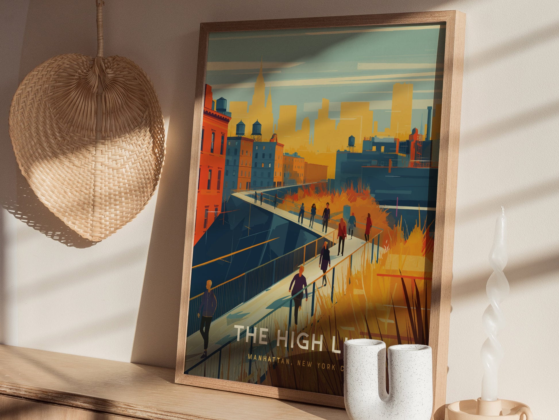 High Line NYC Poster | Manhattan Elevated Park Travel Art | New York Gift