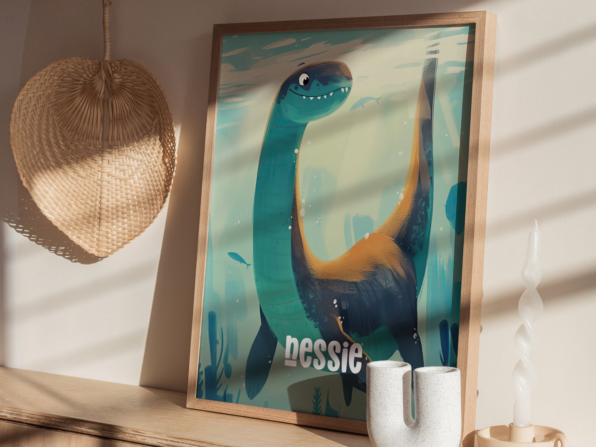 Nessie Poster | Cute Cryptid Loch Ness Wall Art Print