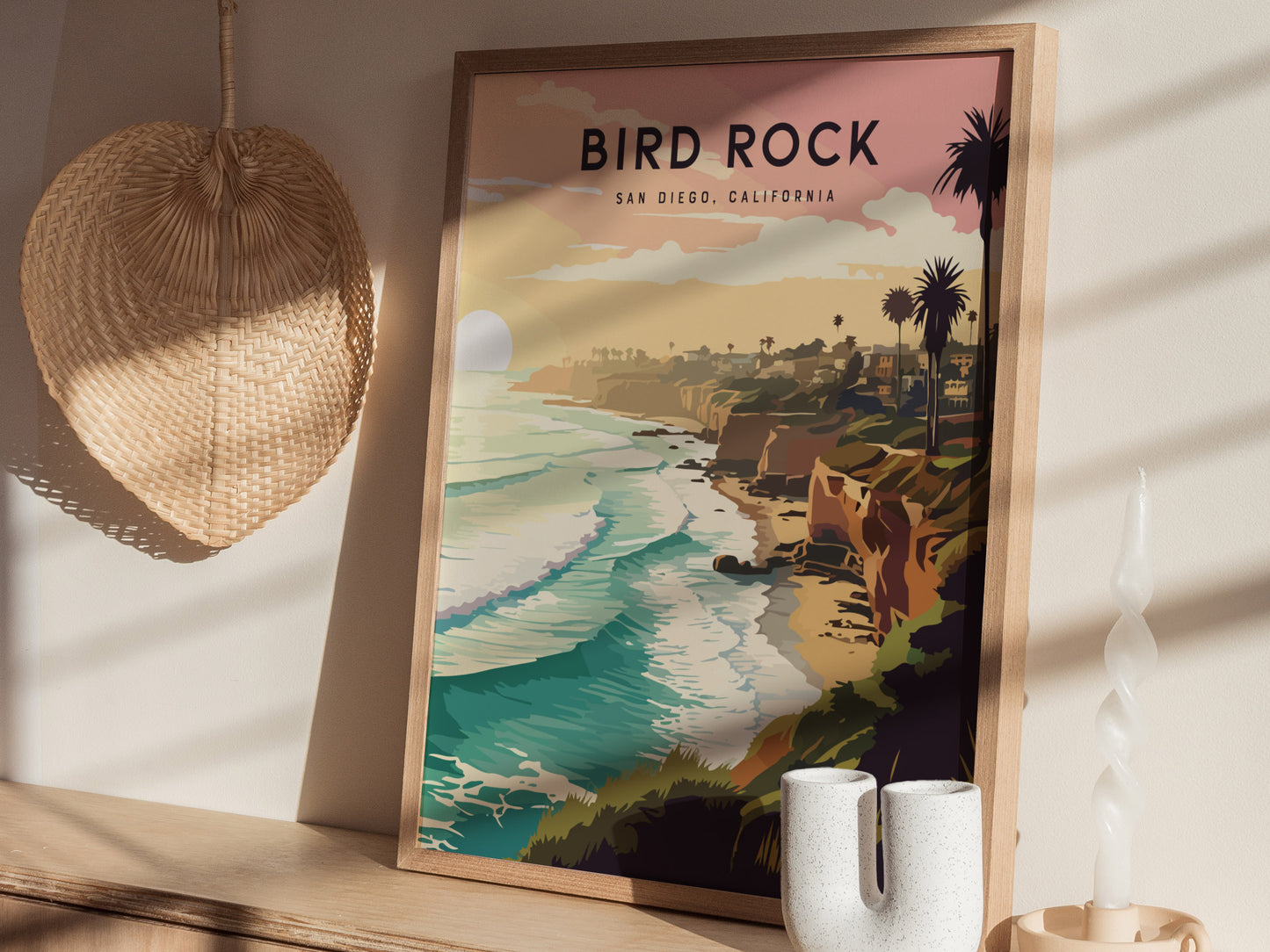 Bird Rock San Diego Poster | La Jolla California Wall Art | Framed or Unframed