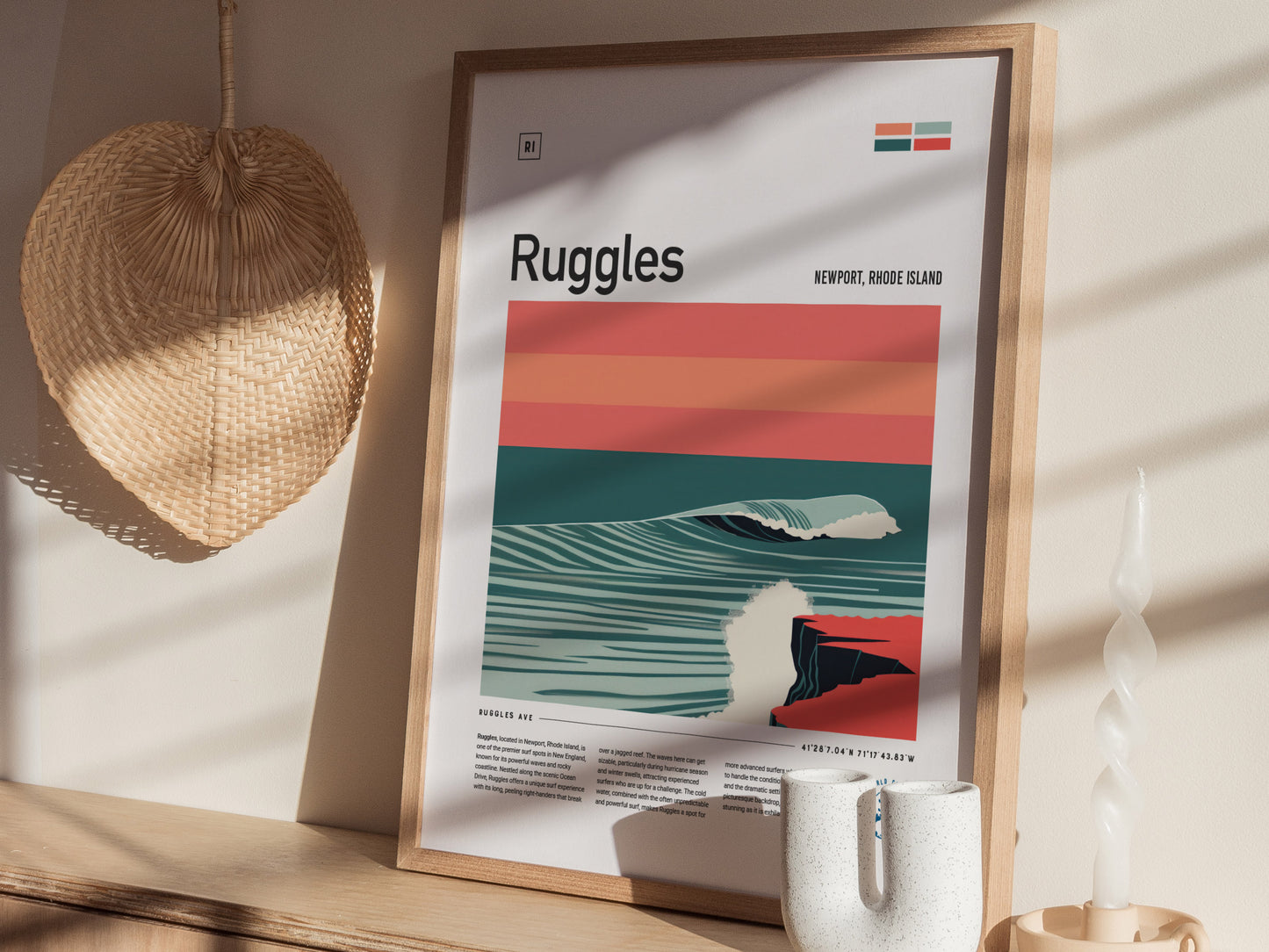 Ruggles Poster | Newport Rhode Island Surf Spot | East Coast Wave Art