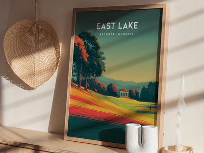 East Lake Golf Club, Atlanta, Georgia Poster | Iconic Fairways & Clubhouse Wall Art — styled in a modern interior