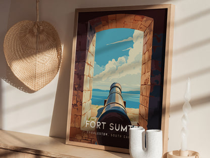 Fort Sumter Poster | Historic Charleston South Carolina Wall Art | Framed or Unframed