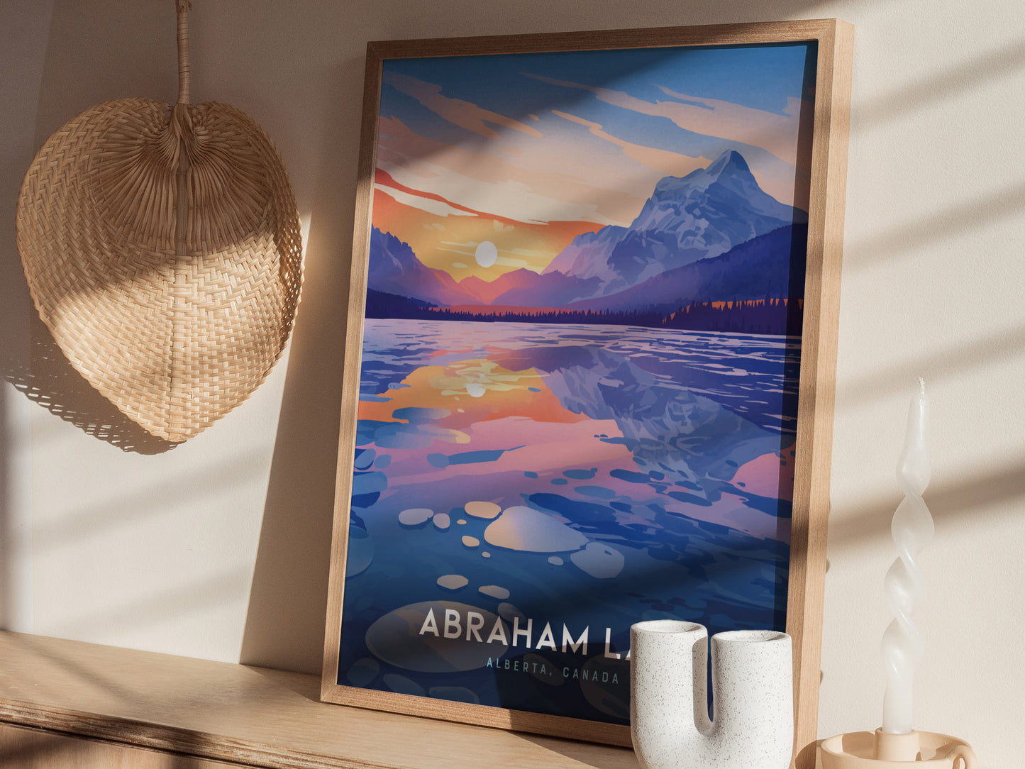 Abraham Lake Canada Poster | Alberta Canadian Rockies Landscape Wall Art
