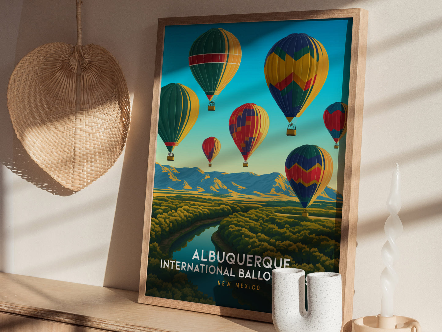 Albuquerque Balloon Fiesta Poster | New Mexico Festival Wall Art | Framed or Unframed
