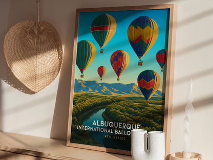Albuquerque Balloon Fiesta Poster | New Mexico Festival Wall Art | Framed or Unframed