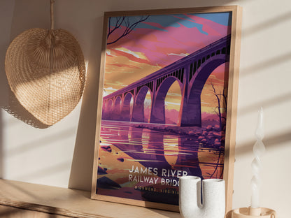 James River Railway Bridge Poster | Richmond Virginia Wall Art
