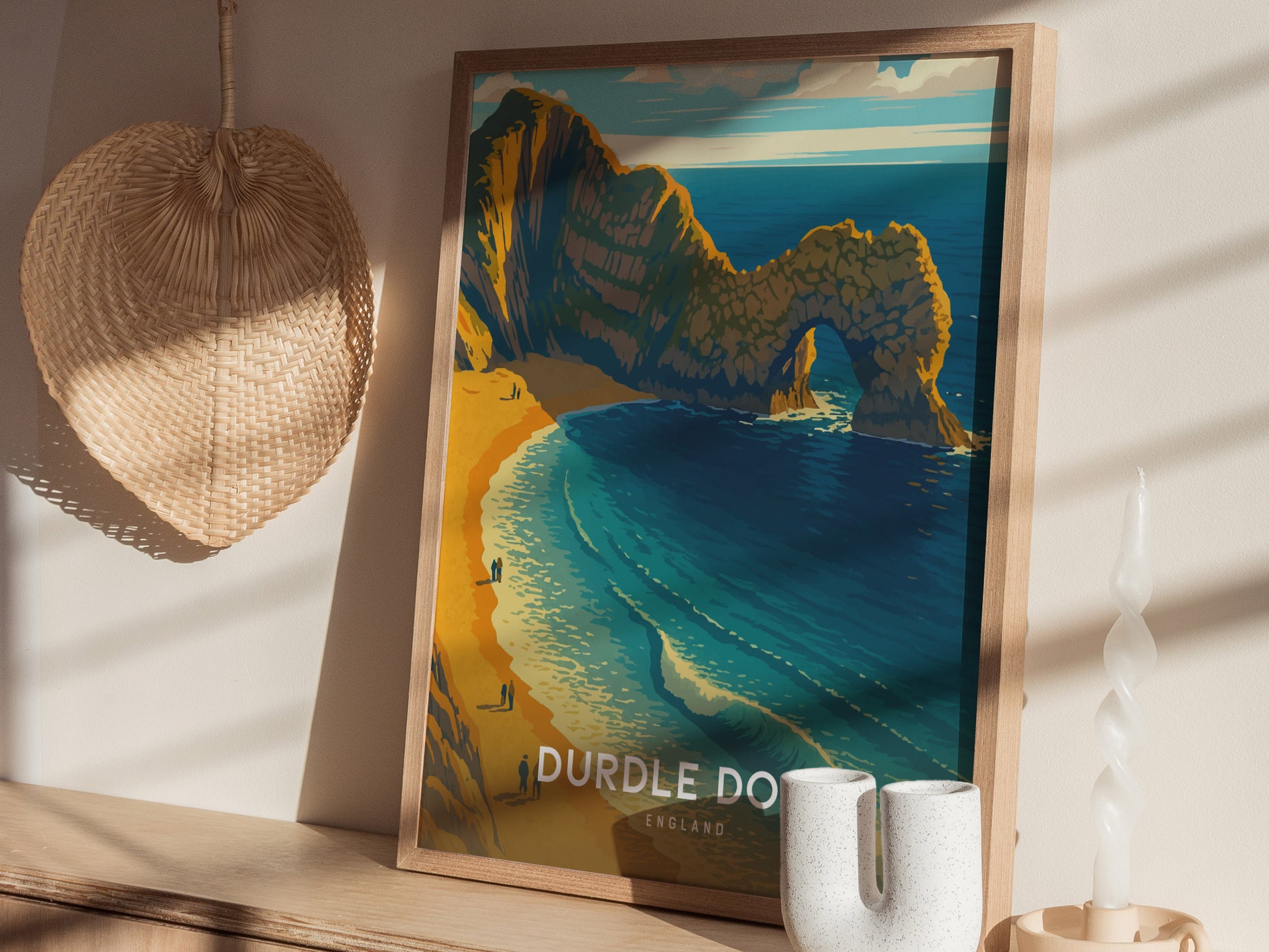 Durdle Door England Poster | Jurassic Coast Sea Arch Wall Art | Framed or Unframed