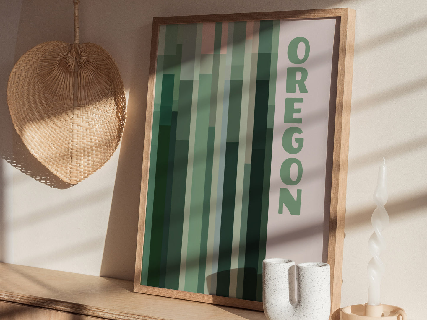 Oregon Minimalist Poster | Modern State Wall Art Print