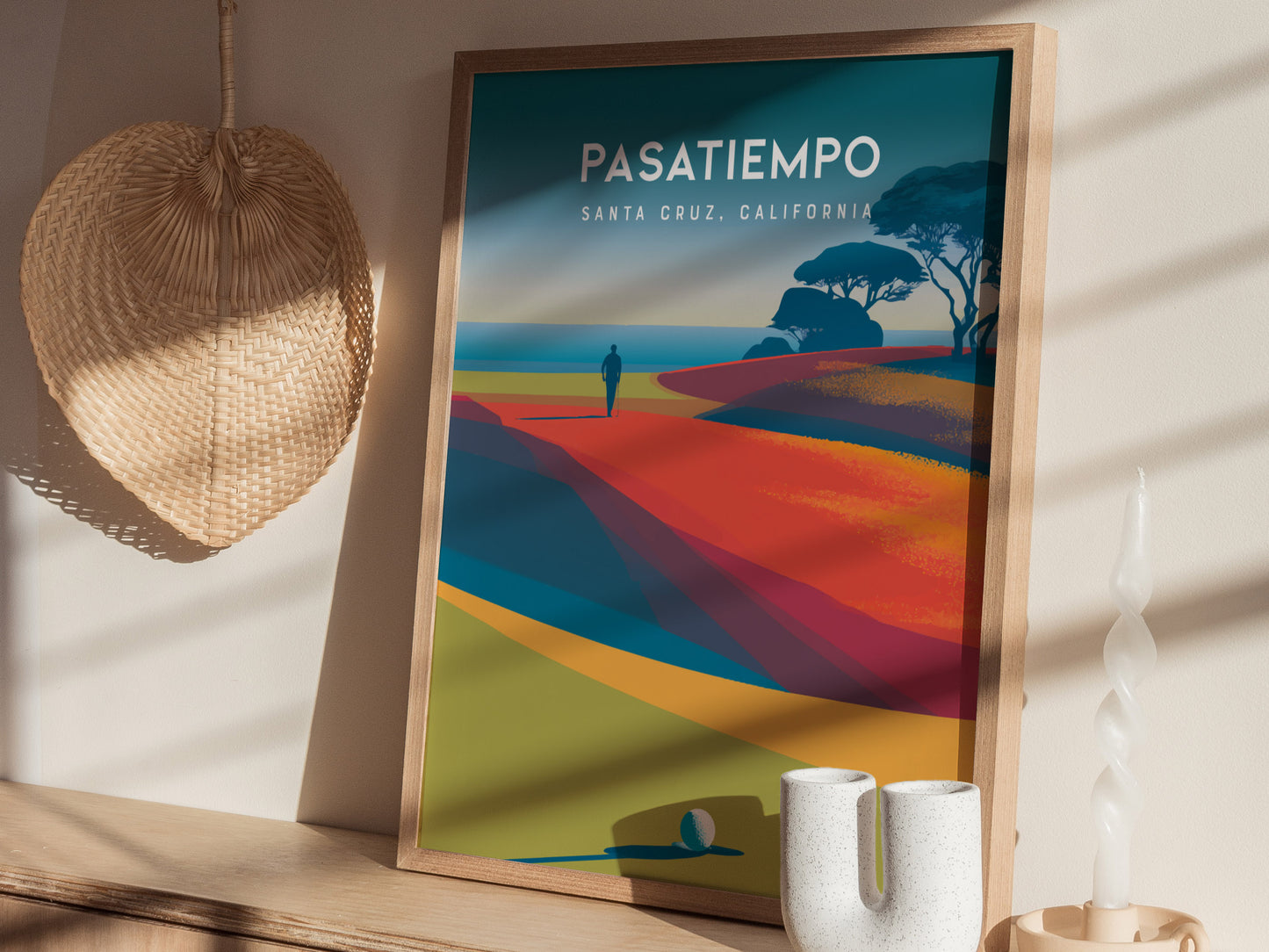 Pasatiempo, Santa Cruz, California Poster | Iconic Links Golfer Gift Wall Art — styled in a modern interior