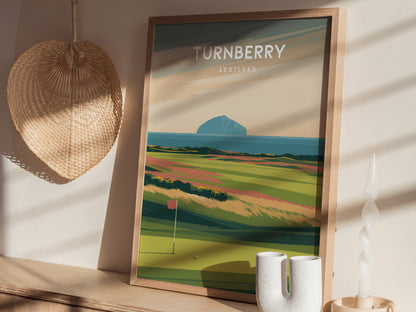 Turnberry, Scotland Poster | Links Poster & Golfer Gift Wall Art — styled in a modern interior