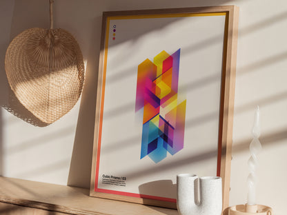 Cubic Prisms / 03 | Modern Abstract Poster | Minimal Design Wall Art | Framed or Unframed