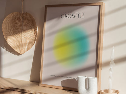 Growth Aura Poster | Minimalist Modern Typographic Wall Art