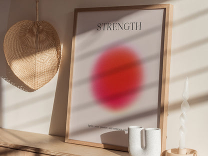 Strength Aura Poster | Motivational Wall Art Minimalist Wellness Gift