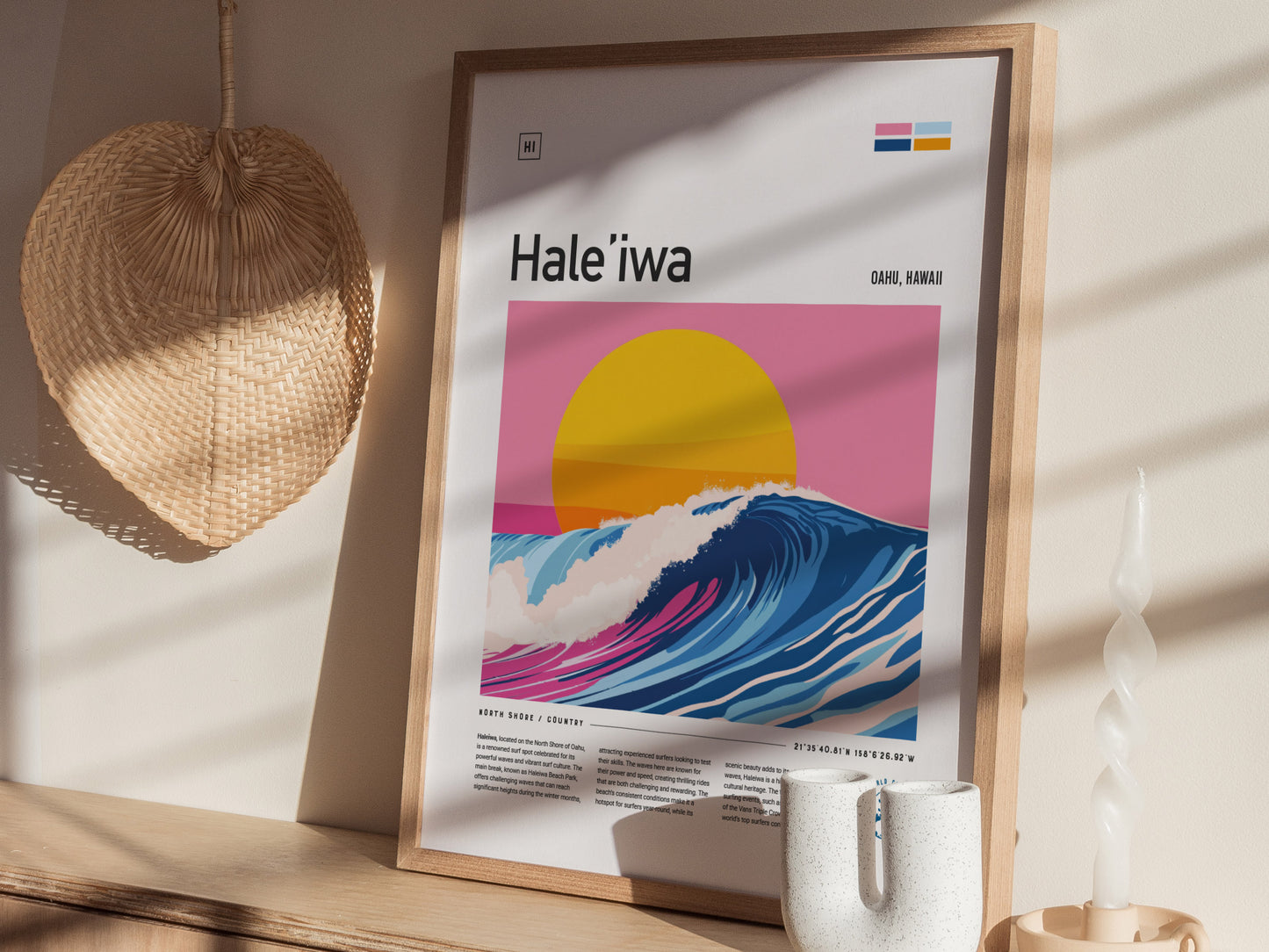 Haleiwa Surf Spot Poster | Hawaii North Shore Surfer Wall Art