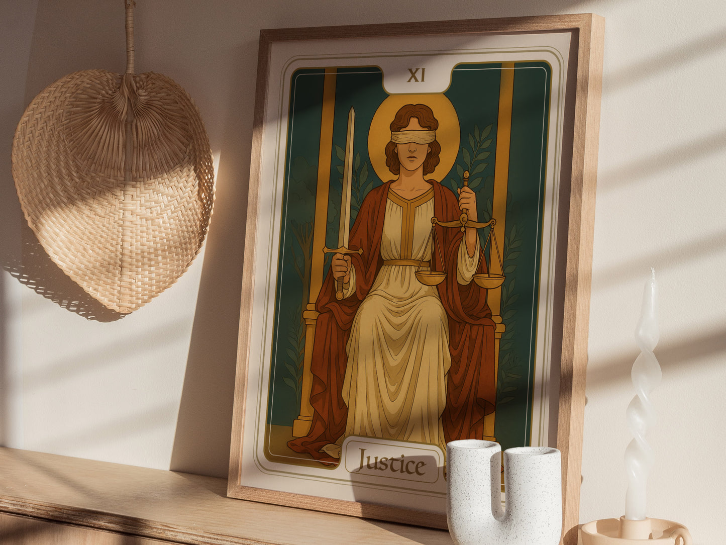 Justice Tarot Card Poster | Major Arcana Wall Art