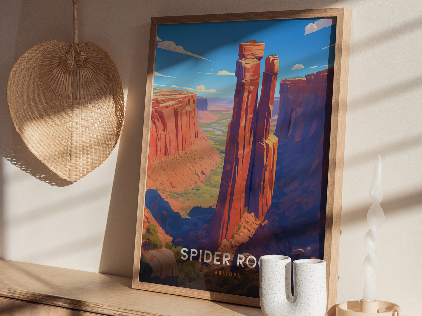 Spider Rock Poster | Arizona Canyon de Chelly Desert Art | Southwest Decor