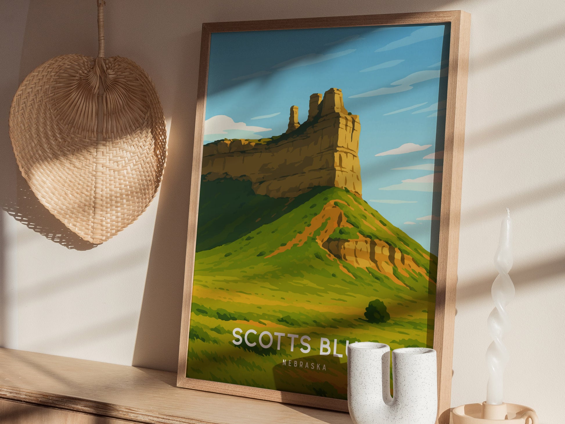 Scotts Bluff National Monument Poster | Nebraska, Oregon Trail Wall Art