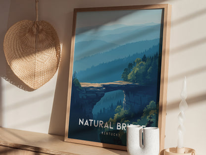 Natural Bridge, Kentucky Poster | Ancient Stone Arch Forest Wall Art — styled in a modern interior