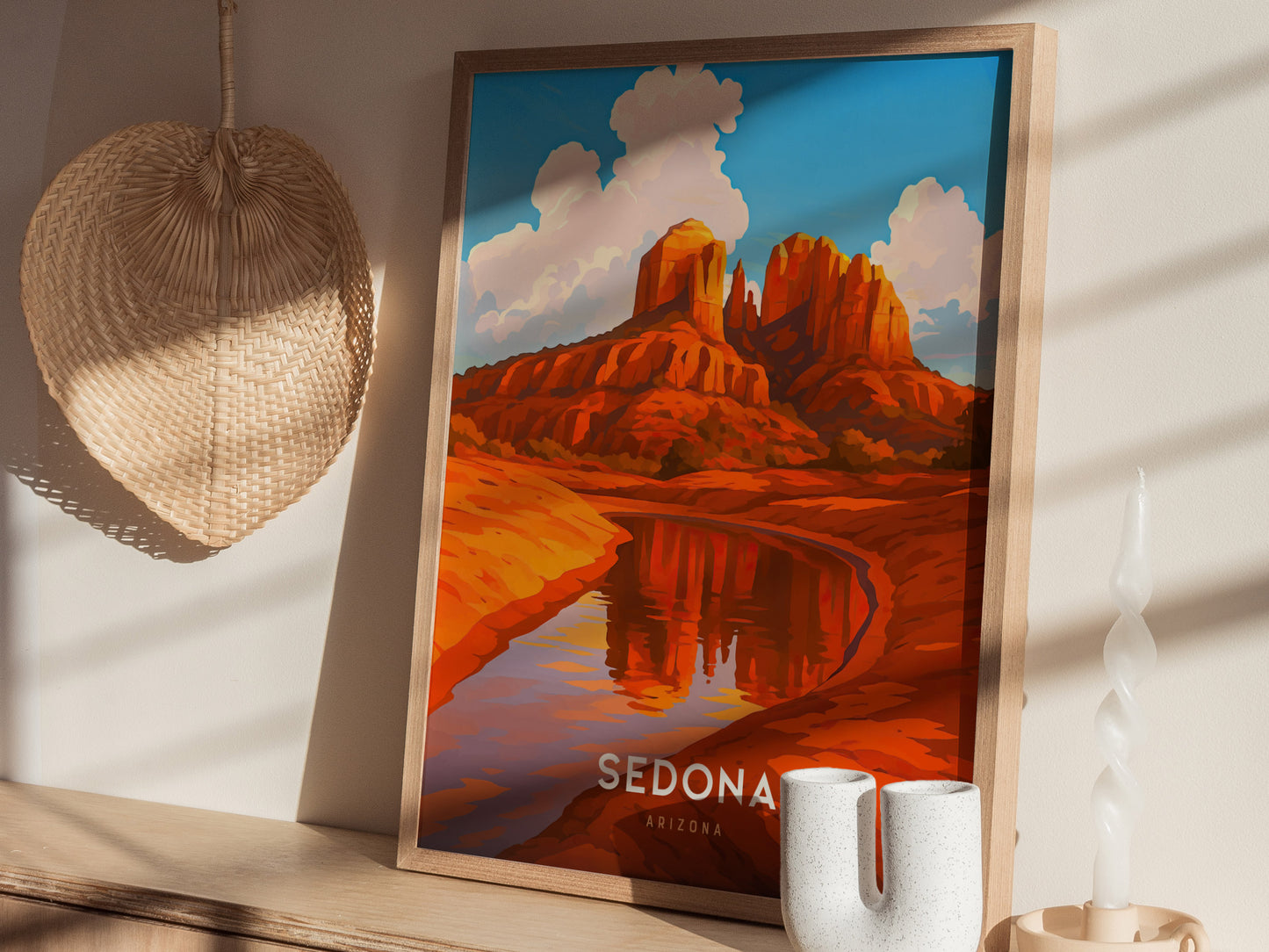 Sedona Arizona Poster | Red Rock Desert Art Southwest Travel Gift