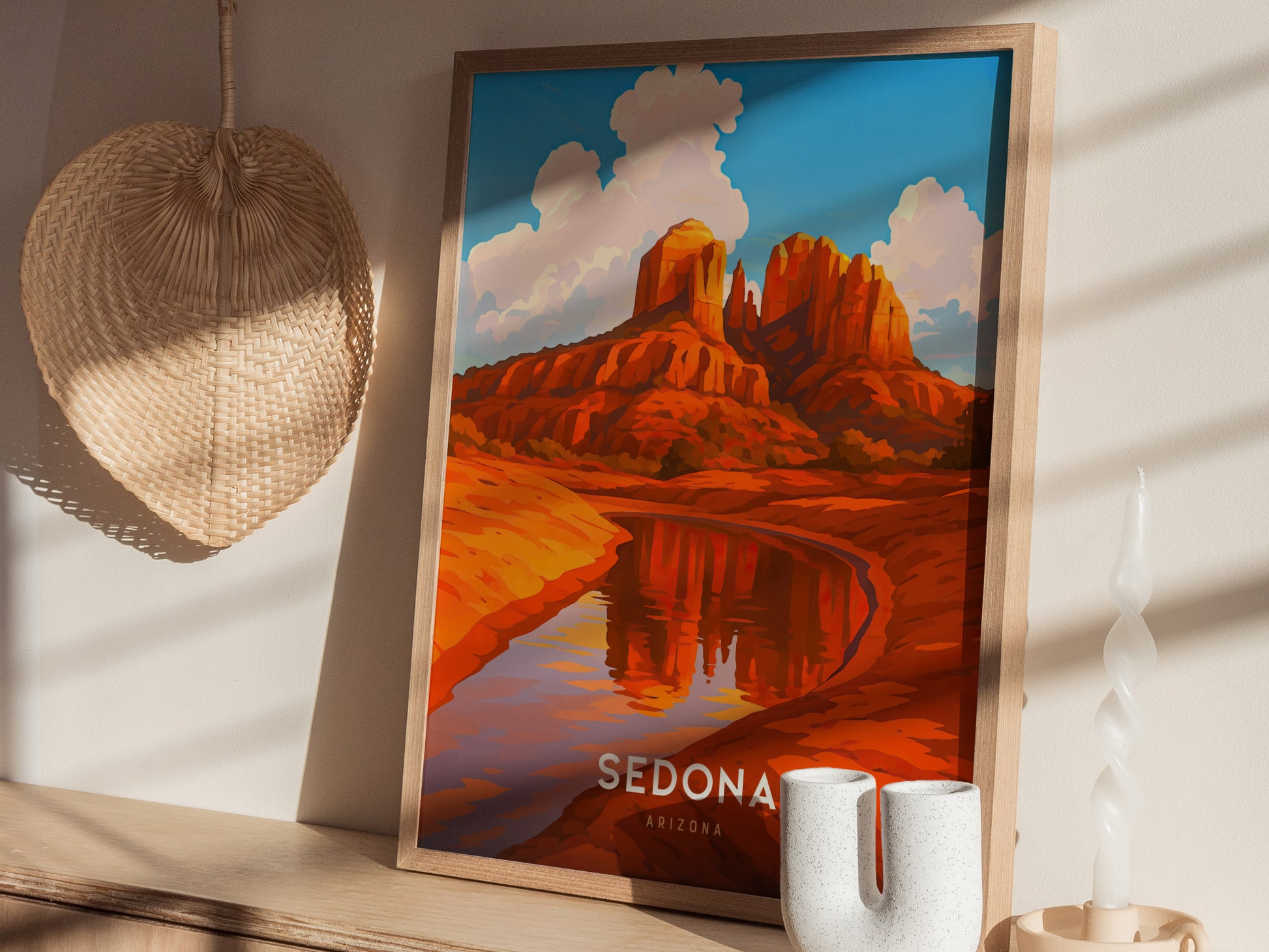 Sedona Arizona Poster | Red Rock Desert Art Southwest Travel Gift