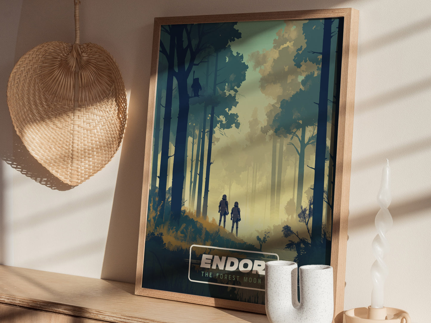 Star Wars Endor Poster | Retro Travel Art Forest Moon Ewok Gift