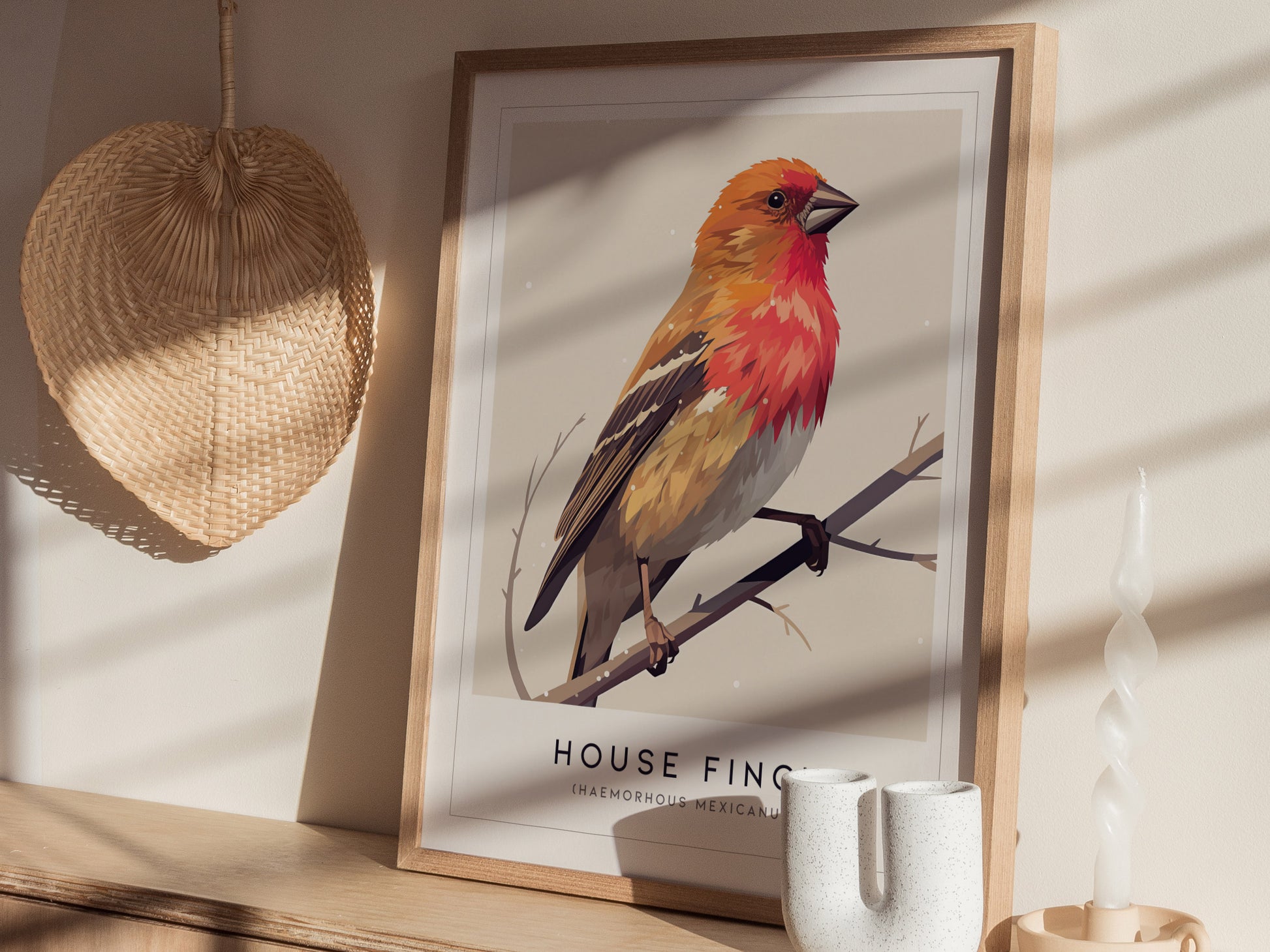 House Finch Poster | Haemorhous mexicanus Bird Wall Art