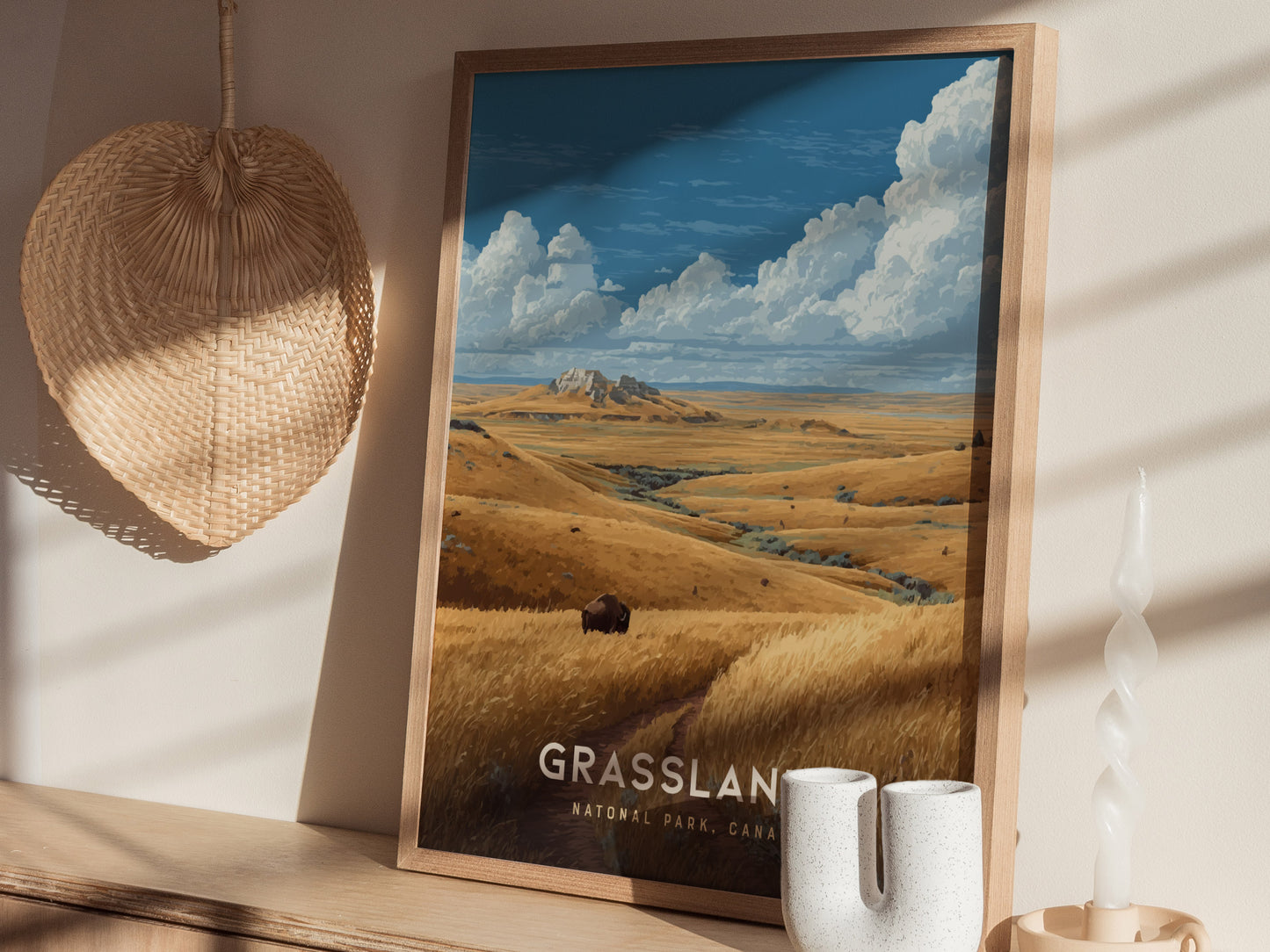 Grasslands National Park Poster | Canadian Bison Wall Art