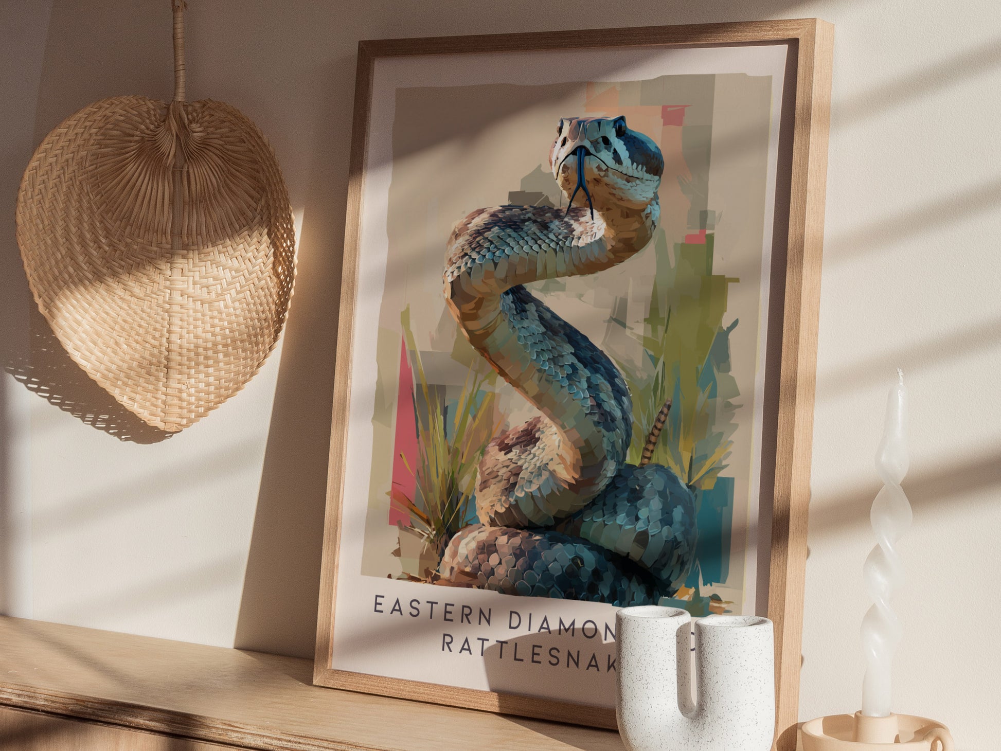 Eastern Diamondback Rattlesnake Print | Florida Wildlife Snake Wall Art