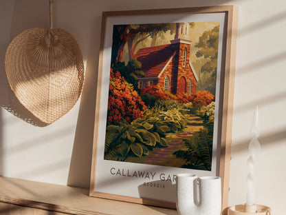 Callaway Gardens Matte Border Poster | Georgia Destination Print Travel Wall Art — styled in a modern interior