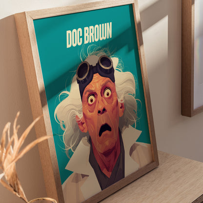 Doc Brown Poster | Back To The Future Wall Art | Framed or Unframed