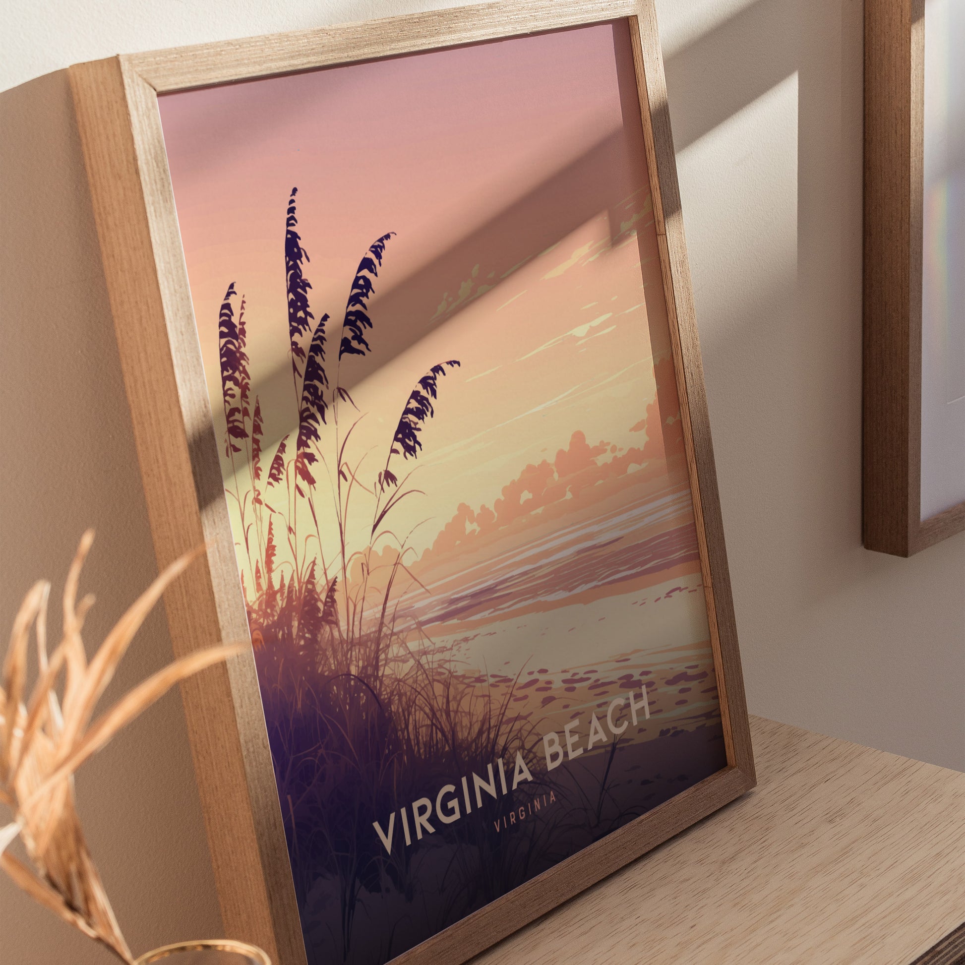 Virginia Beach Poster | Coastal Sunset Wall Art | Framed or Unframed