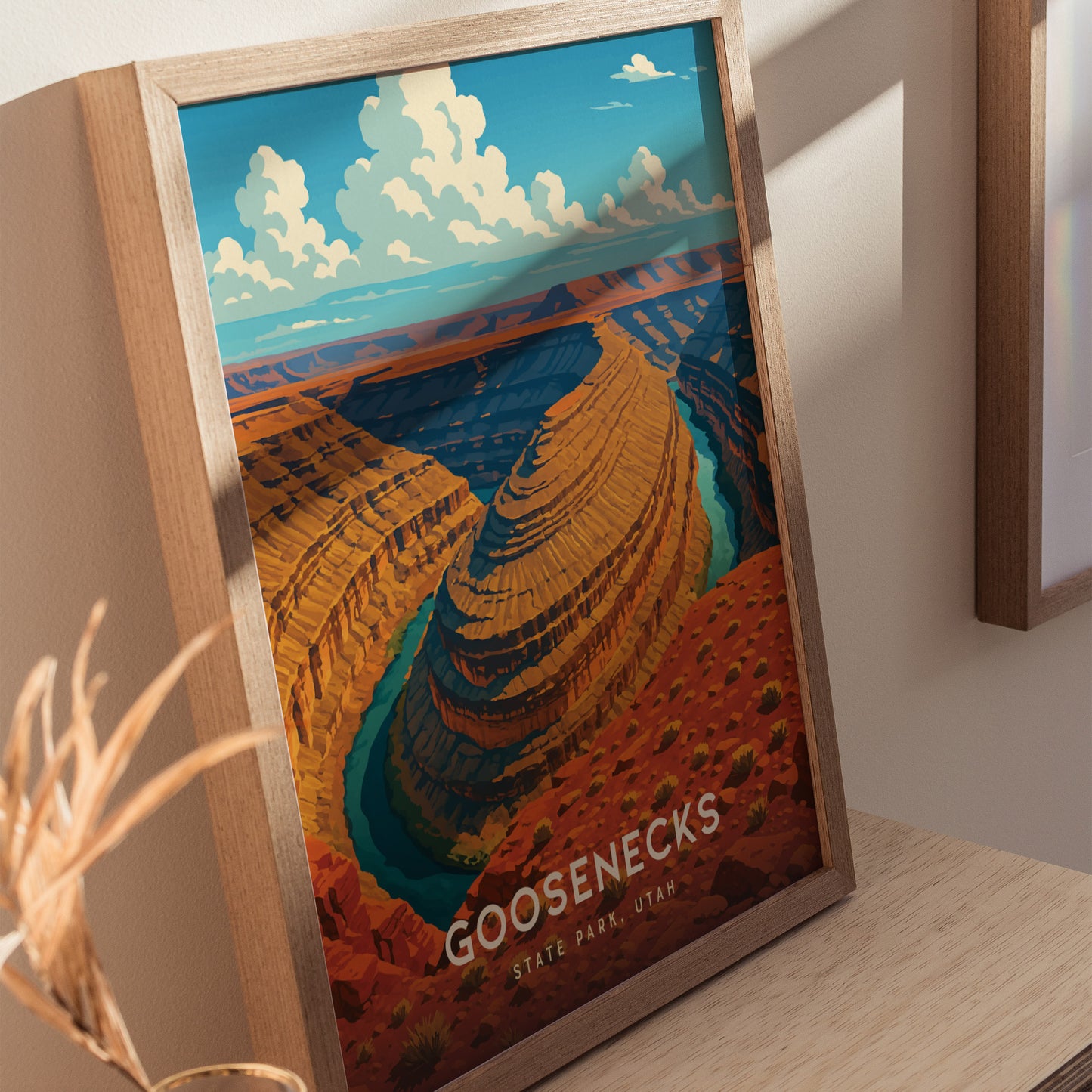 Goosenecks State Park Poster | Utah Desert Wall Art | Framed or Unframed