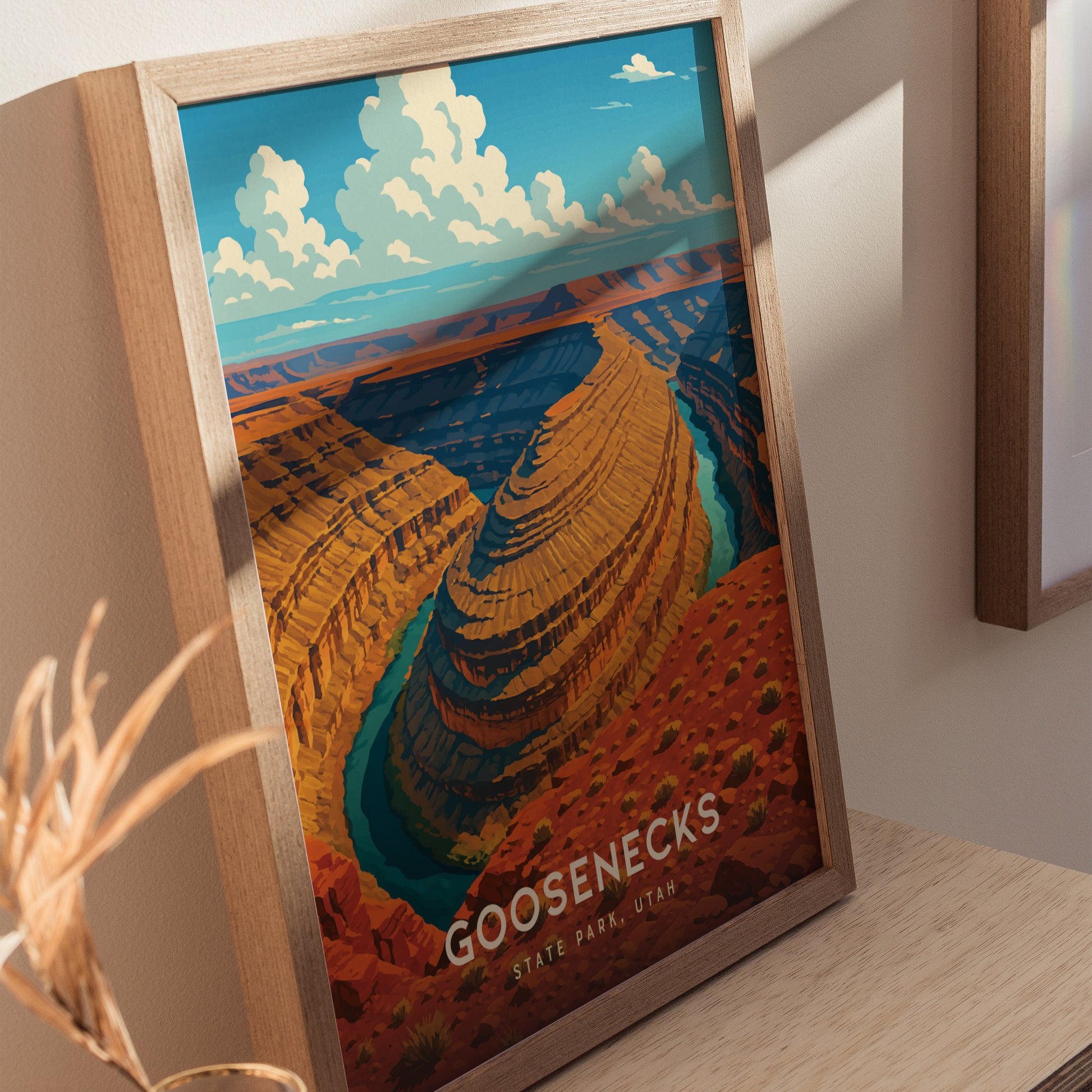 Goosenecks State Park Poster | Utah Desert Wall Art | Framed or Unframed