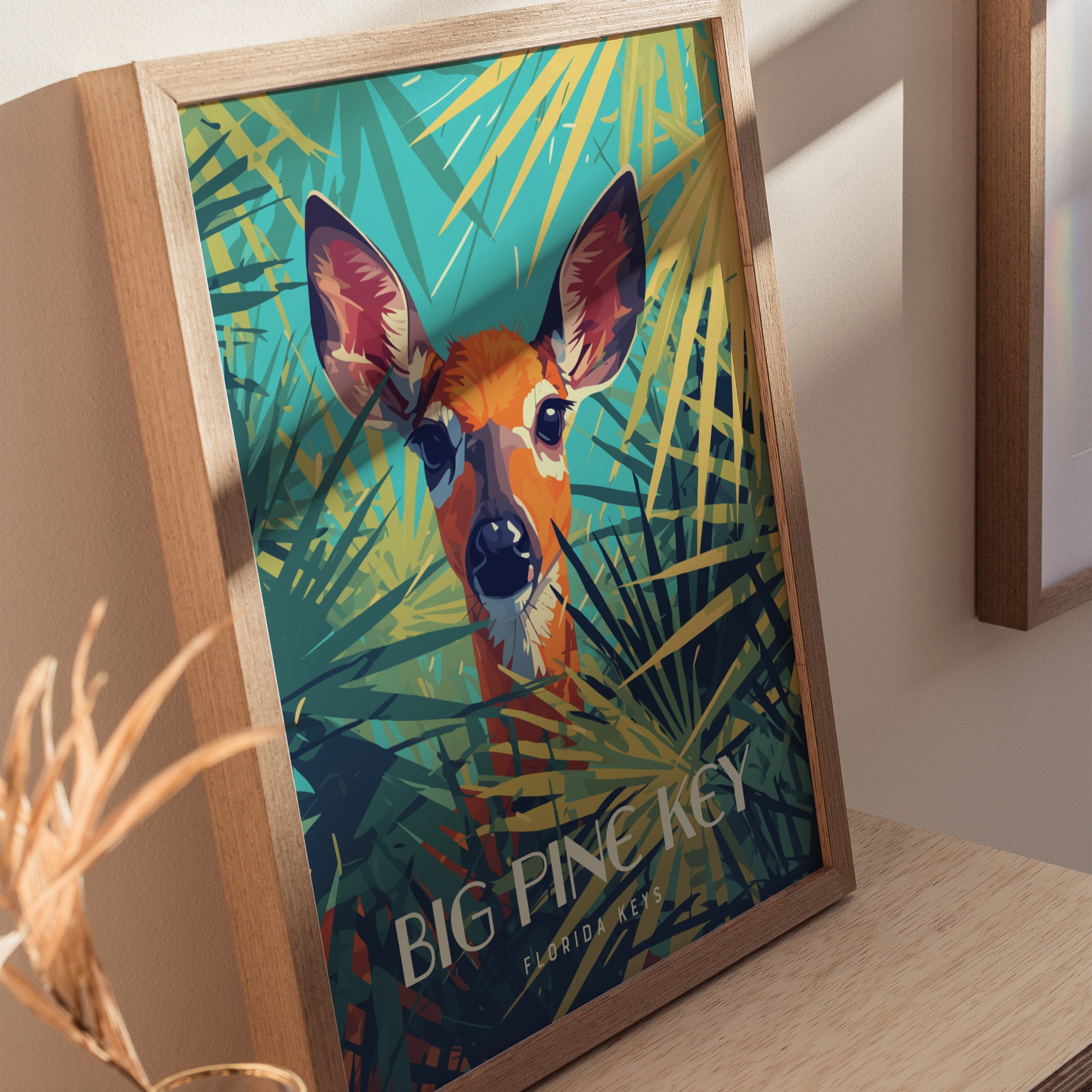 Big Pine Key Deer Poster | Florida Keys Wildlife Tropical Wall Art