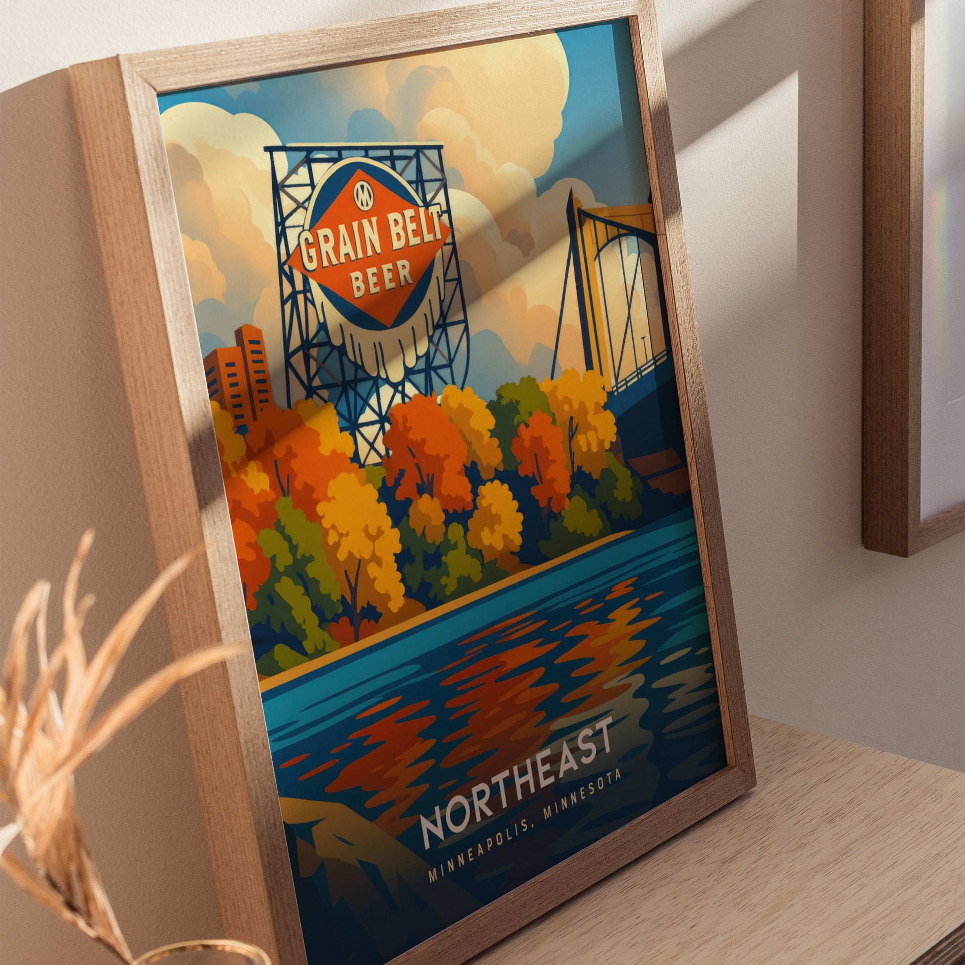 Northeast Minneapolis Poster | Grain Belt Beer Sign Wall Art Print