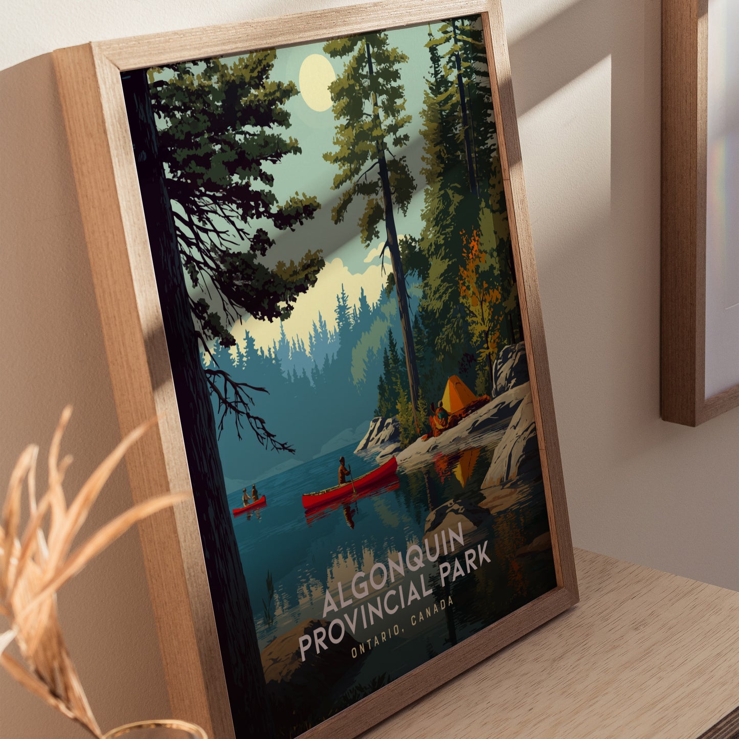 Algonquin Provincial Park Canada Poster | Canoe Camping Ontario Wall Art | Framed or Unframed