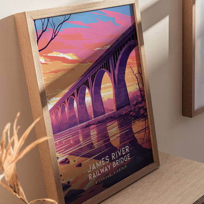 James River Railway Bridge Poster | Richmond Virginia Wall Art
