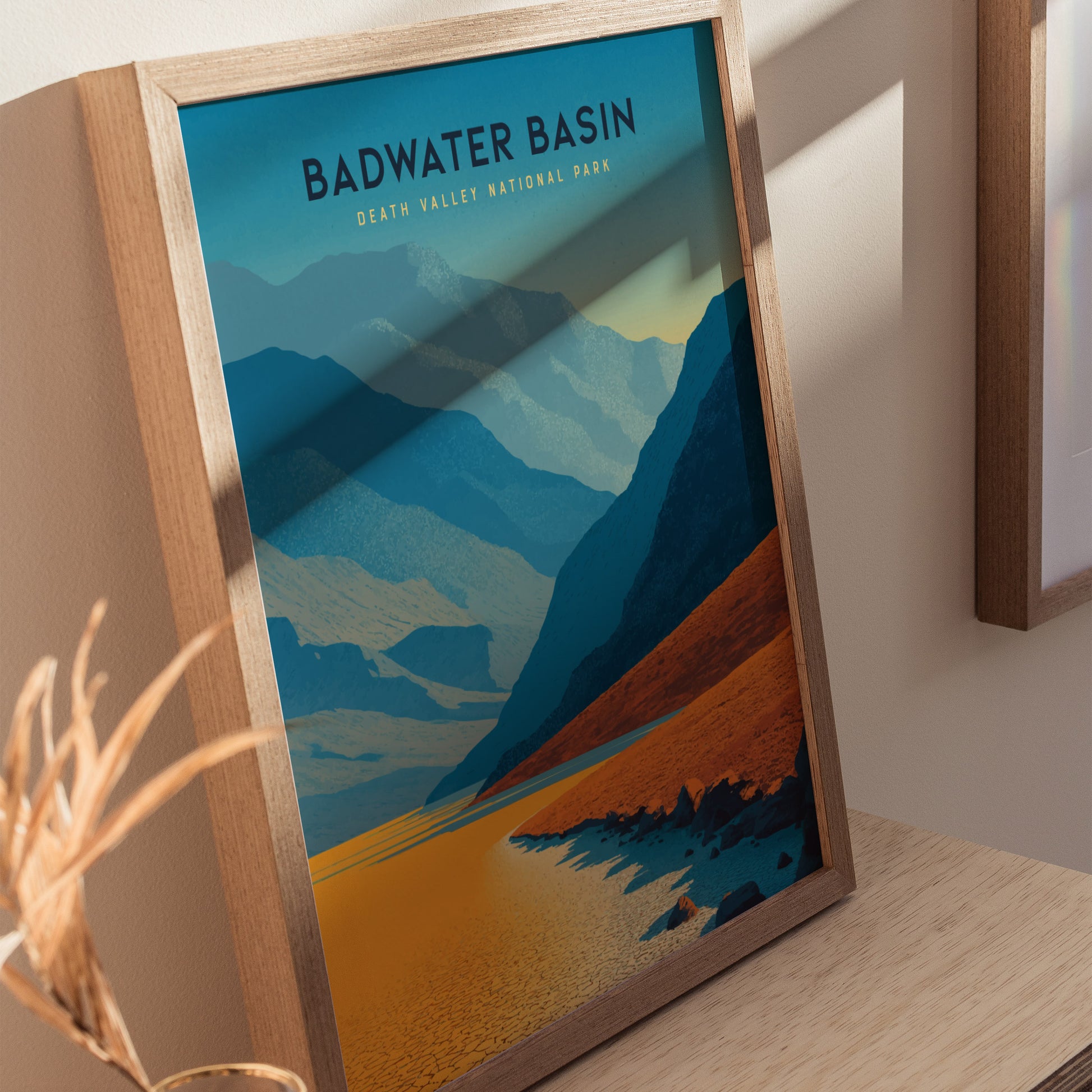 Badwater Basin Death Valley Poster | California National Park Print Wall Art | Framed or Unframed