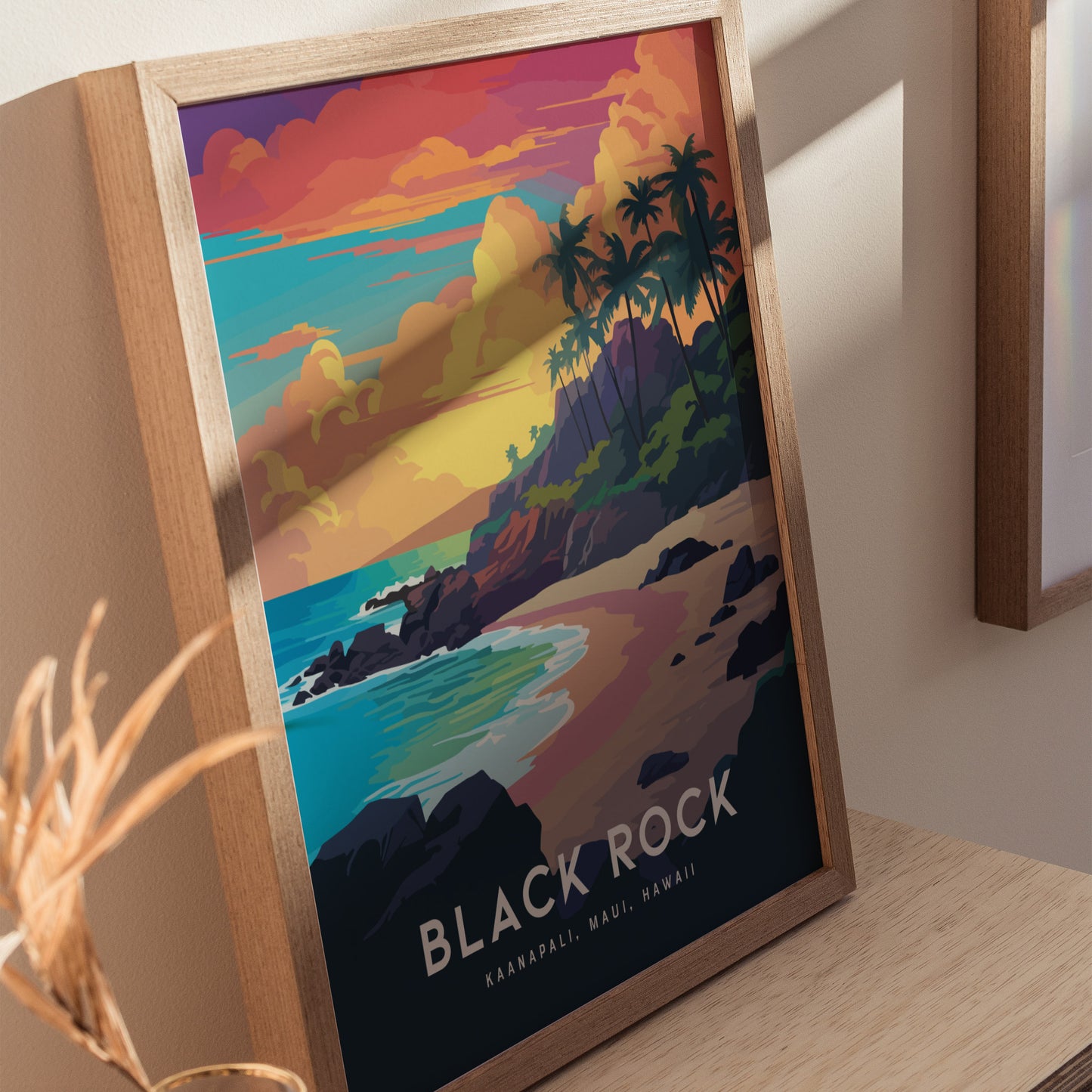 Black Rock Kaanapali Travel Print | Maui Hawaii Wall Art | Framed of Unframed
