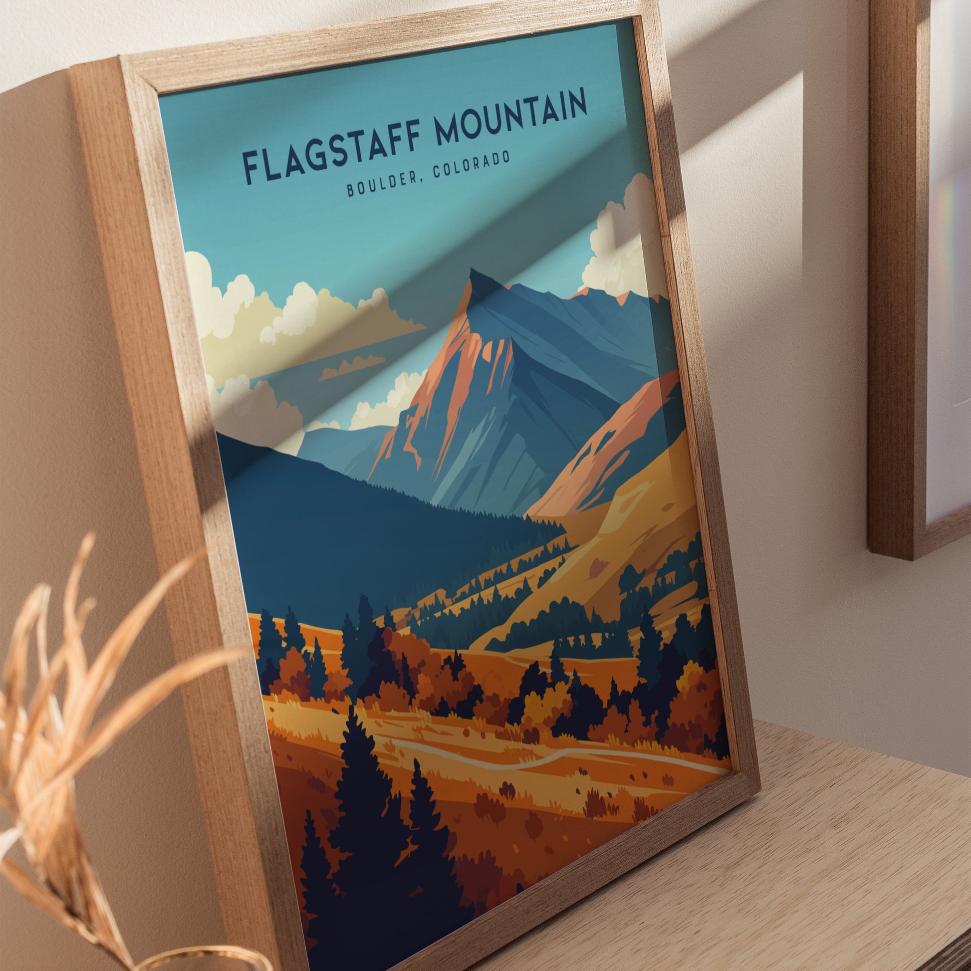 Flagstaff Mountain Poster | Boulder Colorado Wall Art | Framed or Unframed