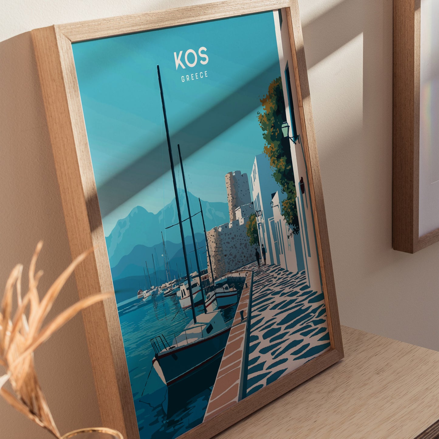 Kos Greece Poster | Aegean Island Harbor Wall Art