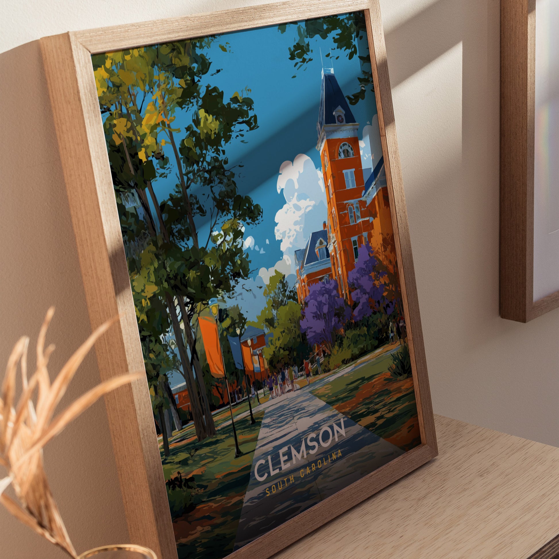 Clemson South Carolina Poster | College Town University Campus Wall Art